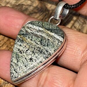 Chrysotile in Serpentine Pendant 2”